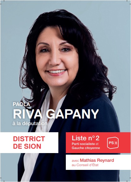 Témoignage de Paola Riva Gapany (Candidate à la députation pour le district de Sion au Grand Conseil valaisan du 7 mars 2021)